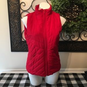 Ladies red puffer vest size small